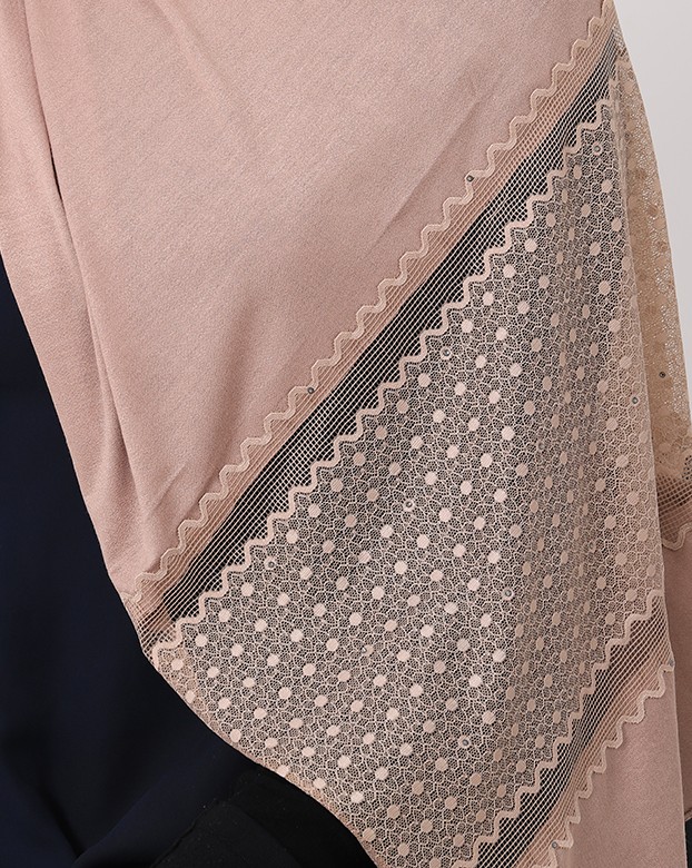 Foulard coton dentelle