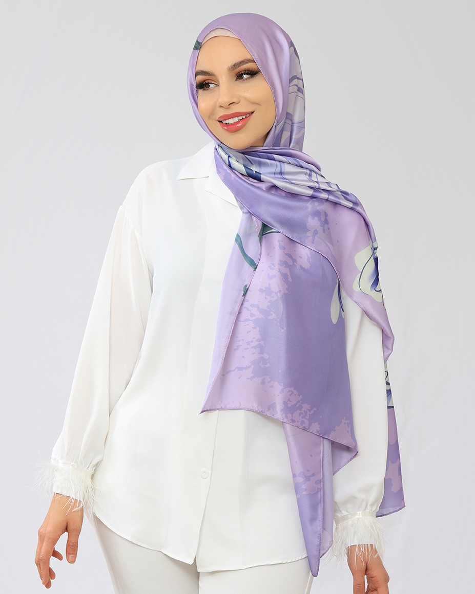 FOULARD SATINÉ IMPRIMÉ